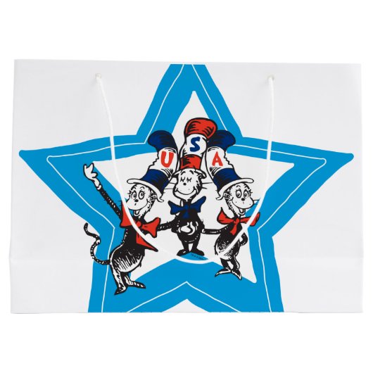 Grand Sac Cadeau Dr Seuss | Little Cats USA Graphisme Casquette (Dos)