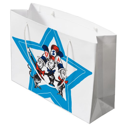 Grand Sac Cadeau Dr Seuss | Little Cats USA Graphisme Casquette (Dos Angle)