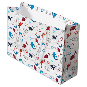 Grand Sac Cadeau Dr. Seuss   Un Poisson Deux Poissons Motif Étoilé