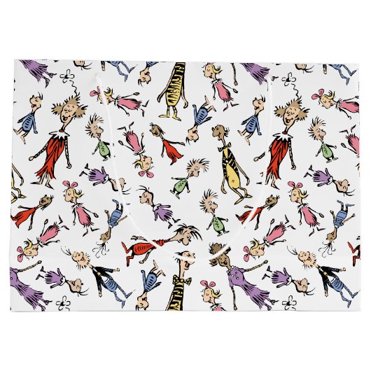 Grand Sac Cadeau Dr. Seuss Whoville Characters Festive Pattern (Dos)