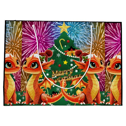 Grand Sac Cadeau Dragon de perles (Dos)