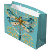 Grand Sac Cadeau Dragonfly Turquoise et Gold (Dos Angle)