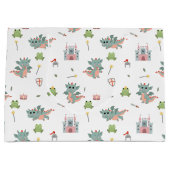 Grand Sac Cadeau Dragons Knights Fairytale Château médiéval (Devant)