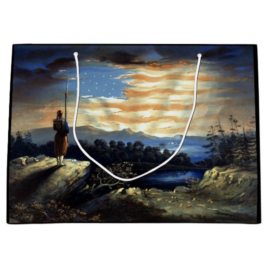 Grand Sac Cadeau Drapeau américain céleste dans le ciel, Zouave Gue (Devant)