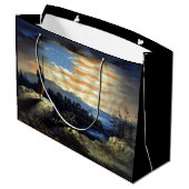 Grand Sac Cadeau Drapeau américain céleste dans le ciel, Zouave Gue (Dos Angle)