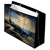 Grand Sac Cadeau Drapeau américain céleste dans le ciel, Zouave Gue (Devant Angle)