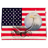 Grand Sac Cadeau Drapeau Américain Et Aigle (Devant)
