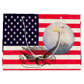 Grand Sac Cadeau Drapeau Américain Et Aigle (Dos)