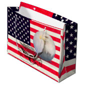 Grand Sac Cadeau Drapeau Américain Et Aigle (Devant Angle)