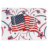 Grand Sac Cadeau Drapeau américain et feux d'artifice (Dos)