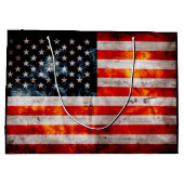 Grand Sac Cadeau Drapeau américain vintage patiné (Dos)