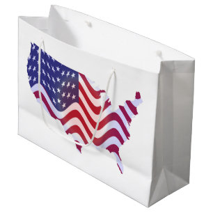 GRAND SAC CADEAU DRAPEAU AMÉRICAIN WAVY