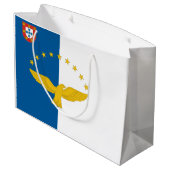 Grand Sac Cadeau Drapeau Azoréen Totalement (Dos Angle)