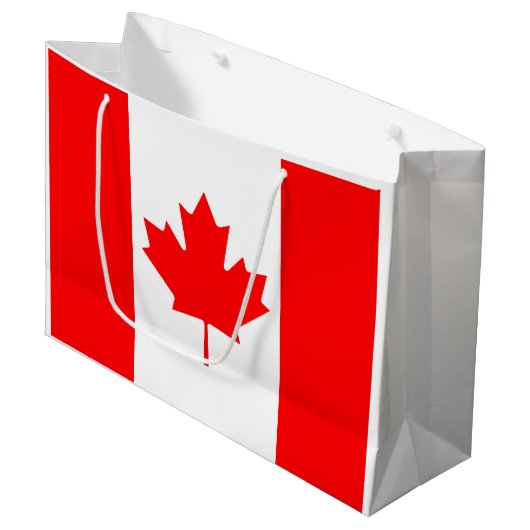 Grand Sac Cadeau Drapeau canadien (Devant Angle)