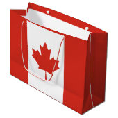 Grand Sac Cadeau Drapeau canadien patriotique (Devant Angle)