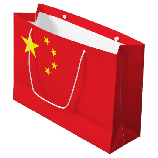 Grand Sac Cadeau Drapeau chinois (Devant Angle)