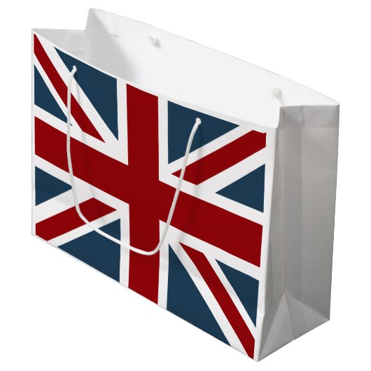 Grand Sac Cadeau Drapeau classique d'Union Jack customisé (Devant Angle)