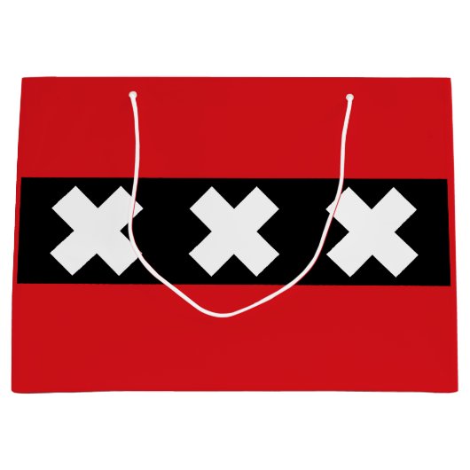 Grand Sac Cadeau Drapeau d'Amsterdam, Pays-Bas (Devant)