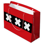 Grand Sac Cadeau Drapeau d'Amsterdam, Pays-Bas (Dos Angle)