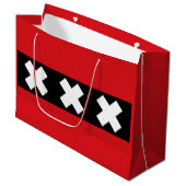 Grand Sac Cadeau Drapeau d'Amsterdam, Pays-Bas (Devant Angle)