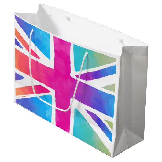 Grand Sac Cadeau Drapeau d'Angleterre (Devant Angle)