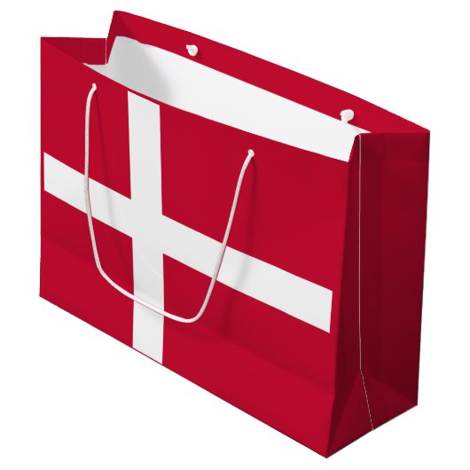 Grand Sac Cadeau Drapeau danois (Devant Angle)