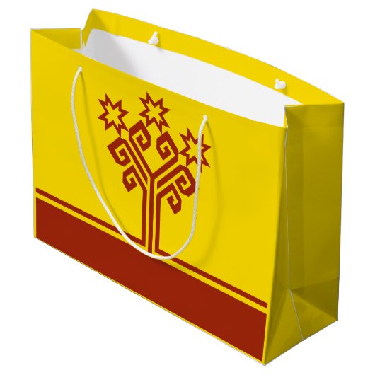 Grand Sac Cadeau Drapeau de Chuvashia (Dos Angle)