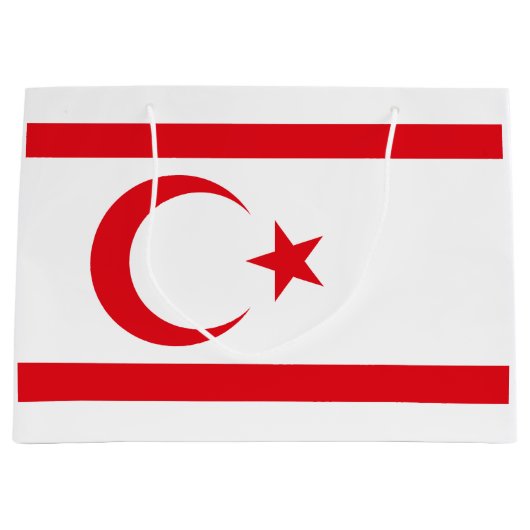 Grand Sac Cadeau Drapeau de Chypre du Nord (Devant)