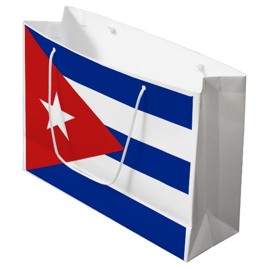 Grand Sac Cadeau Drapeau de Cuba (Devant Angle)