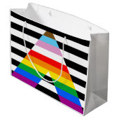 Grand Sac Cadeau Drapeau de fierté allié du progrès LGBTQ (Dos Angle)