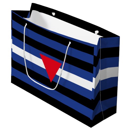 Grand Sac Cadeau Drapeau de fierté cuir queer (Devant Angle)