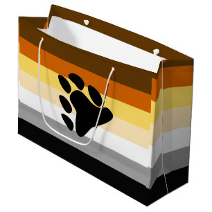 Grand Sac Cadeau Drapeau de fierté de l'ours avec patte