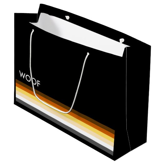 Grand Sac Cadeau Drapeau de fierté gay bear masculin et élégant woo (Devant Angle)