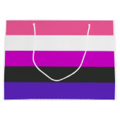 Grand Sac Cadeau Drapeau de fierté genderfluid (Devant)