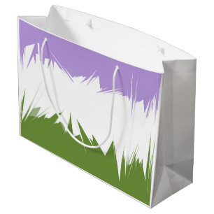 Grand Sac Cadeau Drapeau de fierté Genderqueer abstrait ZigZag épic