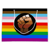 Grand Sac Cadeau Drapeau de fierté LGBTQ+ Progress POC (Devant)