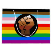 Grand Sac Cadeau Drapeau de fierté LGBTQ+ Progress POC (Dos)