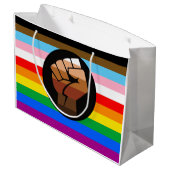 Grand Sac Cadeau Drapeau de fierté LGBTQ+ Progress POC (Dos Angle)