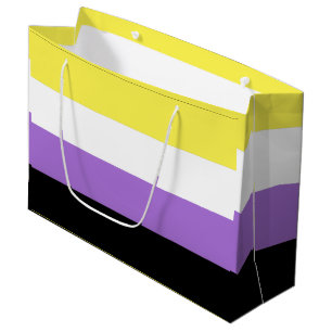 Grand Sac Cadeau Drapeau de fierté non binaire