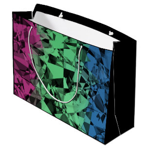 Grand Sac Cadeau Drapeau de Fierté Polysexuel Groovy Éclectique Rét