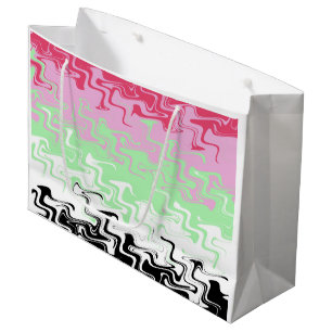 Grand Sac Cadeau Drapeau de fierté récipromantique abstrait ondulé