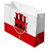 Grand Sac Cadeau Drapeau de Gibraltar (Dos Angle)