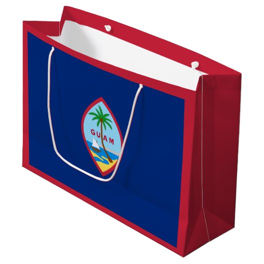 Grand Sac Cadeau Drapeau de Guam (Devant Angle)