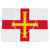 Grand Sac Cadeau Drapeau de Guernesey (Devant)