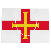 Grand Sac Cadeau Drapeau de Guernesey (Dos)
