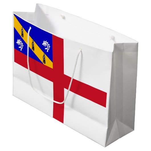 Grand Sac Cadeau Drapeau de Herm (Devant Angle)