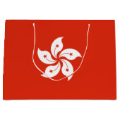 Grand Sac Cadeau Drapeau de Hong Kong (Devant)