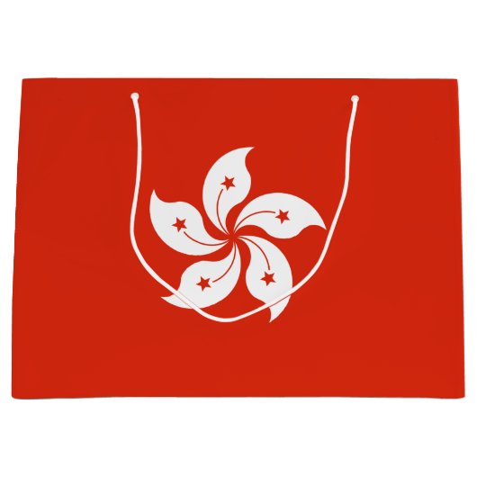 Grand Sac Cadeau Drapeau de Hong Kong (Devant)