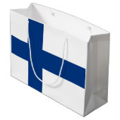 Grand Sac Cadeau Drapeau de la Croix Bleue de Finlande (Dos Angle)