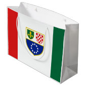 Grand Sac Cadeau Drapeau de la Fédération de Bosnie (Dos Angle)